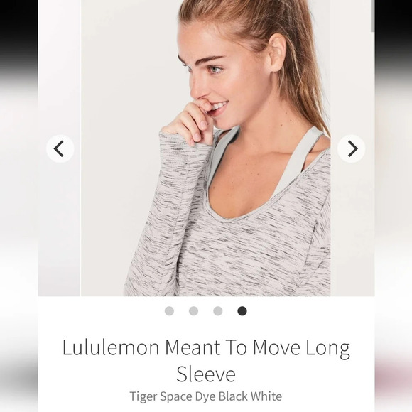 Lululemon Meant To Move Long Sleeve in Tiger  Space Dye Black White Small (4/6) - Picture 9 of 16
